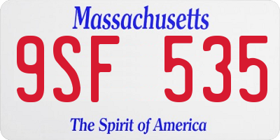 MA license plate 9SF535