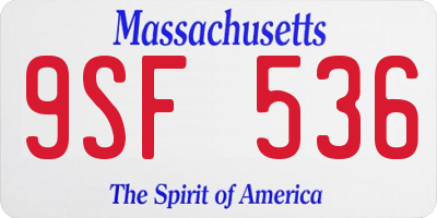 MA license plate 9SF536