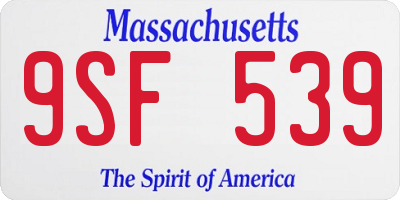 MA license plate 9SF539