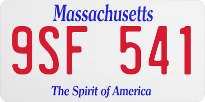 MA license plate 9SF541