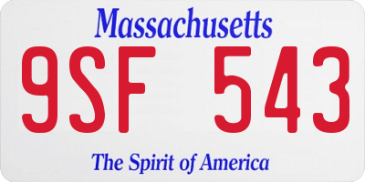 MA license plate 9SF543