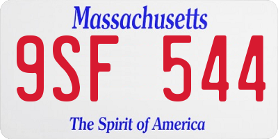 MA license plate 9SF544