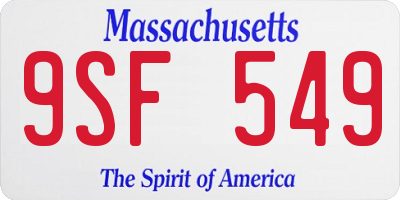 MA license plate 9SF549