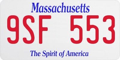 MA license plate 9SF553