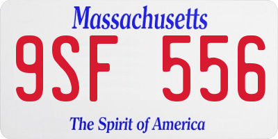 MA license plate 9SF556