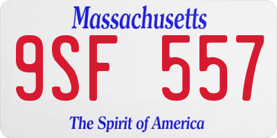 MA license plate 9SF557