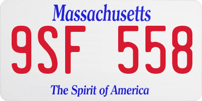 MA license plate 9SF558