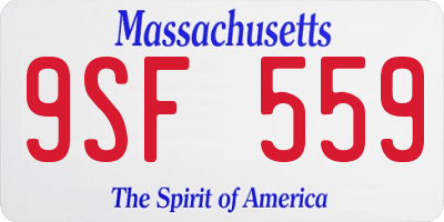 MA license plate 9SF559
