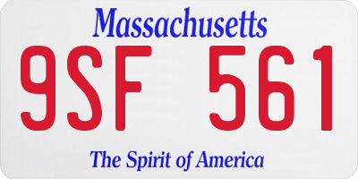 MA license plate 9SF561