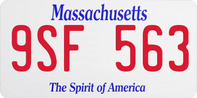 MA license plate 9SF563