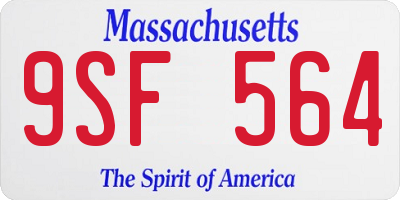 MA license plate 9SF564