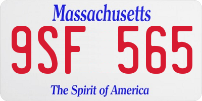MA license plate 9SF565