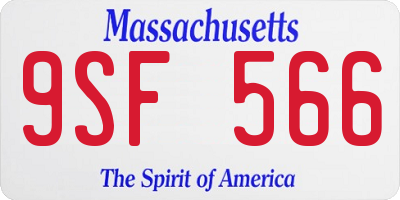 MA license plate 9SF566