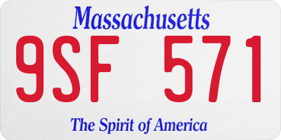 MA license plate 9SF571