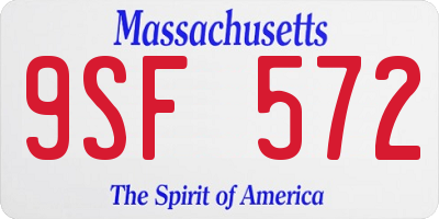 MA license plate 9SF572