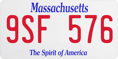 MA license plate 9SF576