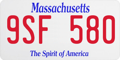 MA license plate 9SF580