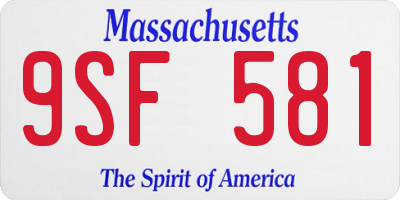 MA license plate 9SF581