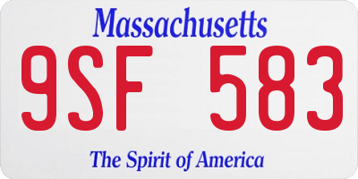 MA license plate 9SF583