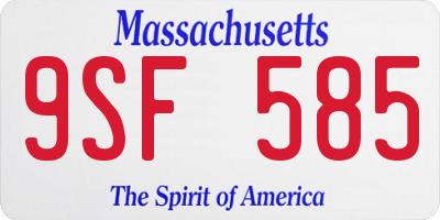 MA license plate 9SF585