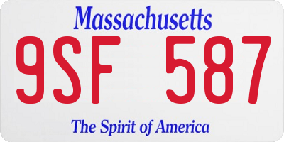 MA license plate 9SF587