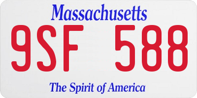 MA license plate 9SF588