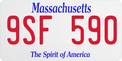 MA license plate 9SF590