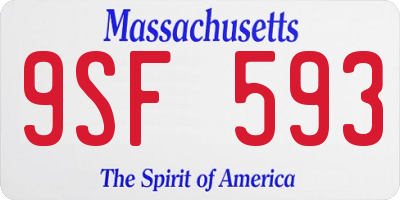 MA license plate 9SF593