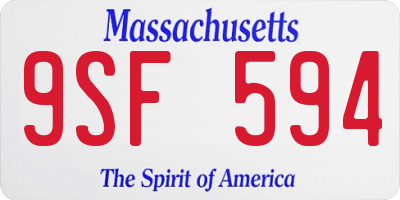 MA license plate 9SF594