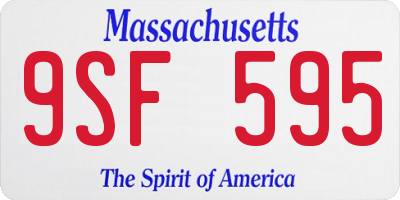 MA license plate 9SF595