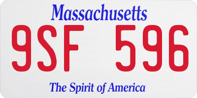 MA license plate 9SF596