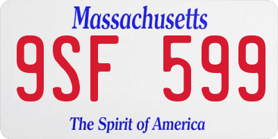 MA license plate 9SF599