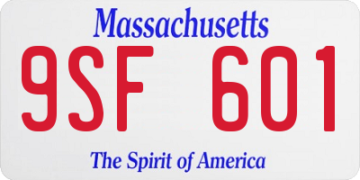 MA license plate 9SF601