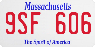 MA license plate 9SF606