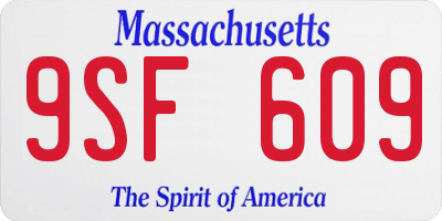 MA license plate 9SF609