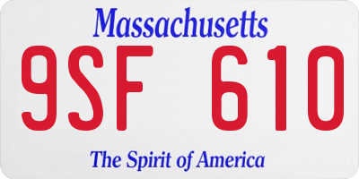 MA license plate 9SF610