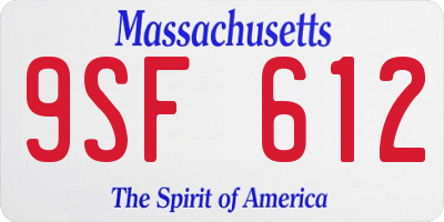 MA license plate 9SF612