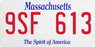 MA license plate 9SF613