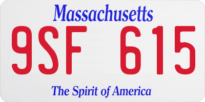 MA license plate 9SF615