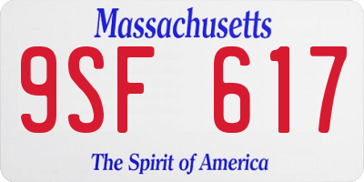 MA license plate 9SF617