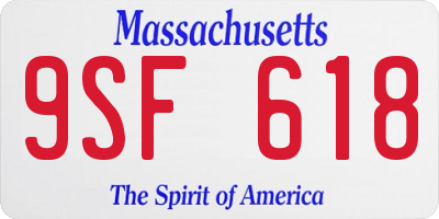 MA license plate 9SF618