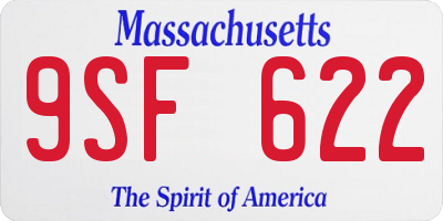MA license plate 9SF622