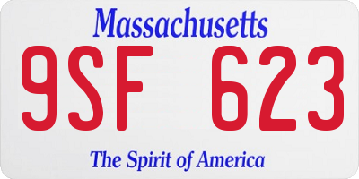 MA license plate 9SF623
