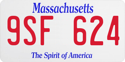 MA license plate 9SF624