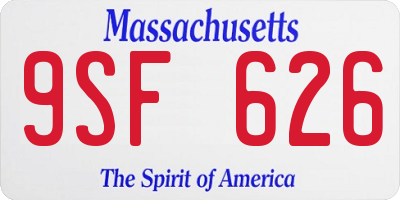 MA license plate 9SF626