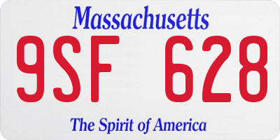 MA license plate 9SF628