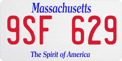 MA license plate 9SF629