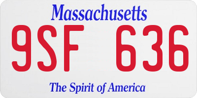 MA license plate 9SF636