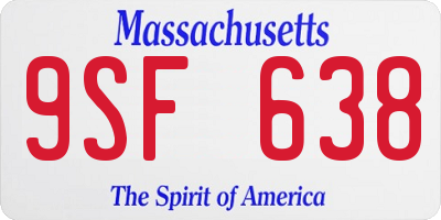 MA license plate 9SF638