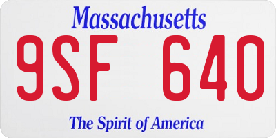 MA license plate 9SF640